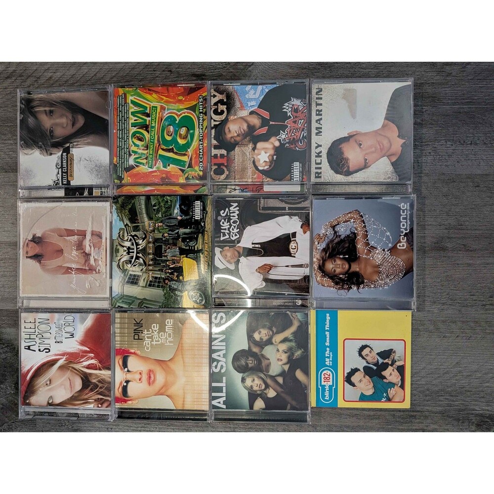 Huge Lot of 21 CDs 90s 2000s Pop Hip Hop Rock Beyonce Chris Brown Blink 182 NOW